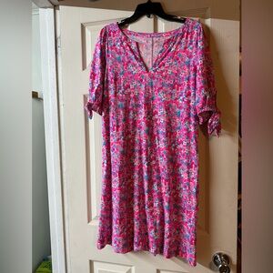 Lilly Pulitzer Pink Floral Midi Dress